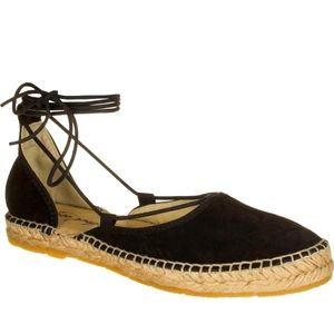 [Size 7 | 37] Free People ~ Black Suede Marina Lace Up Espadrilles